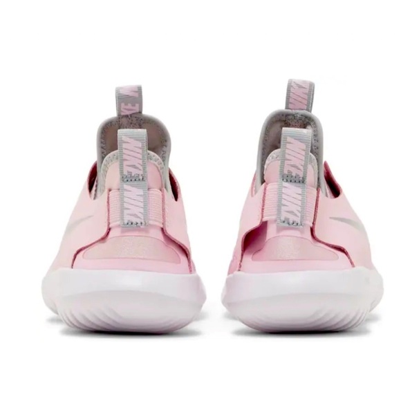 Nike women’s kids Flex Runner GS US4 Pink Foam Metallic Silver Light Smoke Grey - Picture 2 of 10